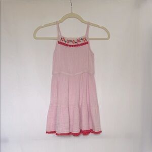Sonoma Pink Kids Dress with Red Trim